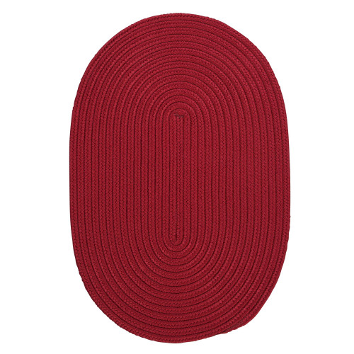 10' x 14' Berry Red Solid All Purpose Handcrafted Reversible Oval Outdoor Area Throw Rug