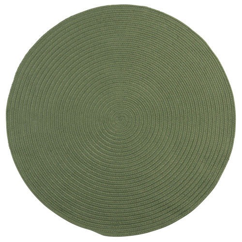 11' Moss Green Handcrafted Reversible Round Outdoor Area Throw Rug