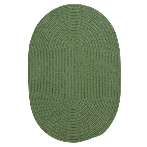 12' x 16' Moss Green All Purpose Handcrafted Reversible Oval Outdoor Area Throw Rug