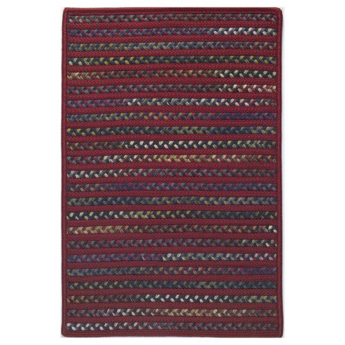 10' x 14' Sangria and White All Purpose Handcrafted Reversible Rectangular Outdoor Area Throw Rug