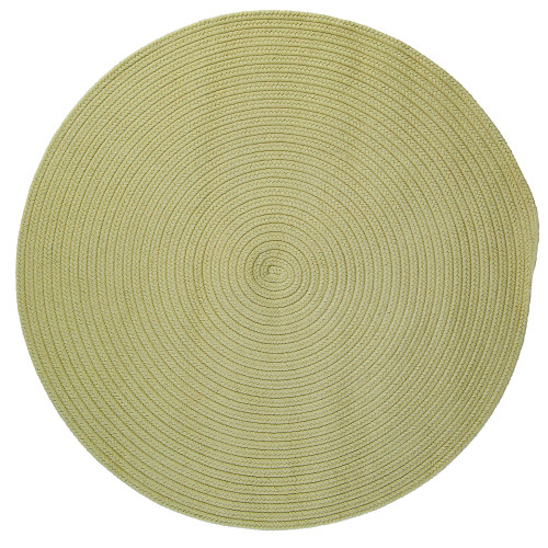 9' Olive Green Solid All Purpose Handcrafted Reversible Round Outdoor Area Throw Rug