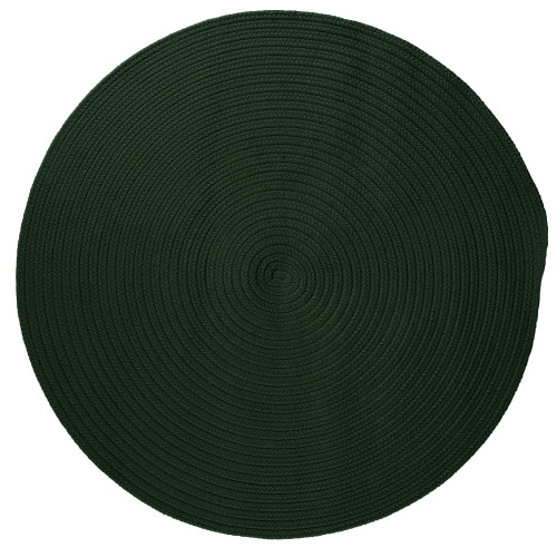 11' Dark Green All purpose Handcrafted Reversible Round Outdoor Area Throw Rug