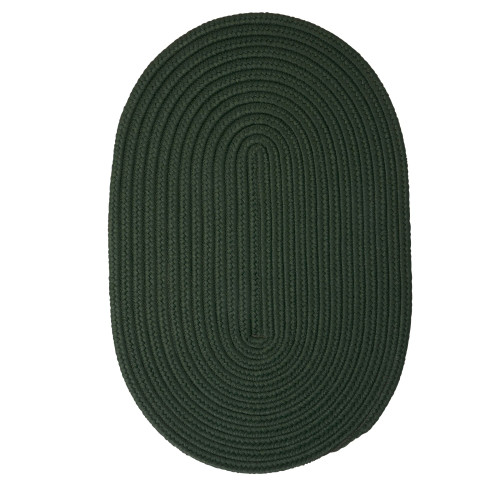 12' x 15' Dark Green All Purpose Handcrafted Reversible Oval Outdoor Area Throw Rug