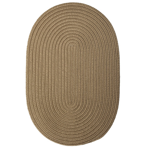 11' Peanut Brown All Purpose Handcrafted Reversible Round Outdoor Area Throw Rug