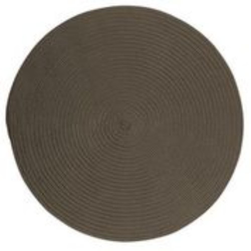 5' Dark Gray Solid Braided Round Reversible Handcrafted Outdoor Area Throw Rug