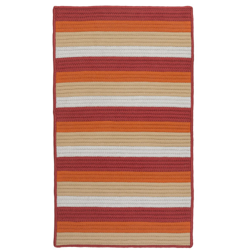 2.25' x 3.8' Red and Orange All Purpose Handcrafted Striped Reversible Rectangular Area Throw Rug