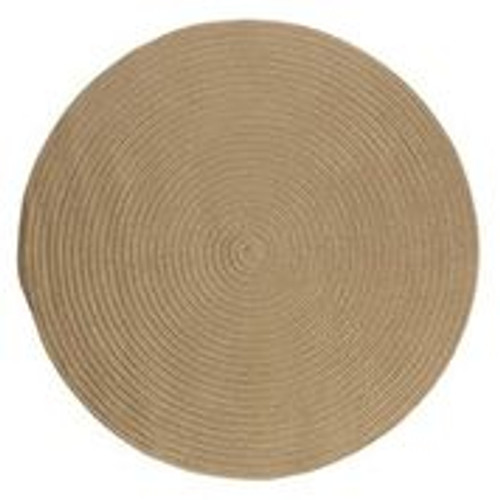 11' x 11' Brown Solid Round Handcrafted Reversible Outdoor Area Throw Rug