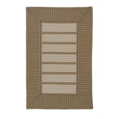 7' x 10' Tan and Beige All Purpose Handcrafted Reversible Rectangular Outdoor Area Throw Rug