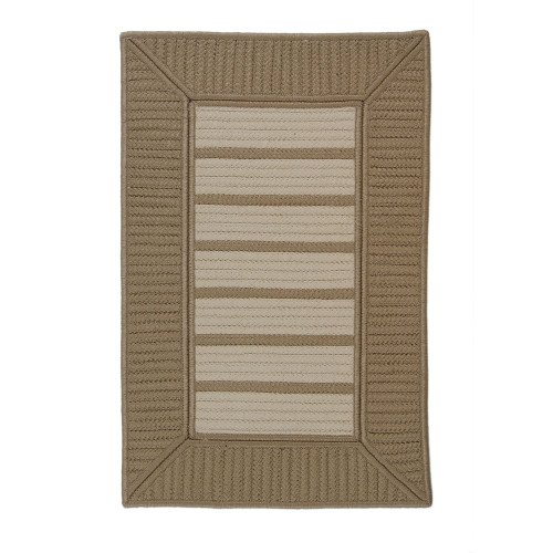 7' x 9' Tan and Beige All Purpose Handcrafted Reversible Rectangular Outdoor Area Throw Rug