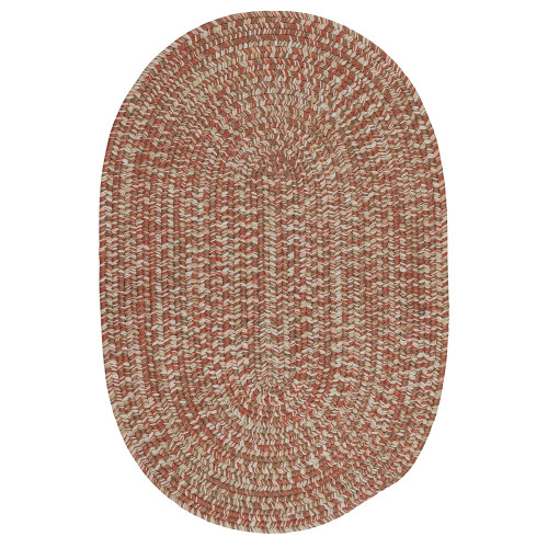 12' x 15' Red and White All Purpose Handcrafted Reversible Oval Outdoor Area Throw Rug