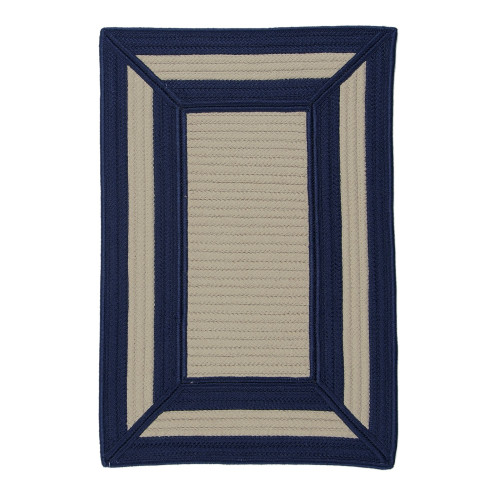 11' x 11' Blue and Beige All Purpose Geometric Handcrafted Square Outdoor Area Throw Rug