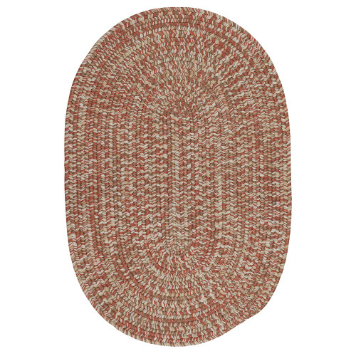 4' x 7' Red and White All Purpose Handcrafted Reversible Oval Outdoor Area Throw Rug