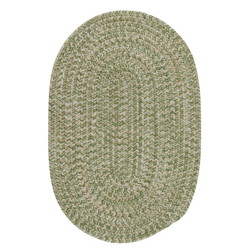 2' x 4' Olive Green All Purpose Handmade Reversible Oval Mudroom Area Throw Rug