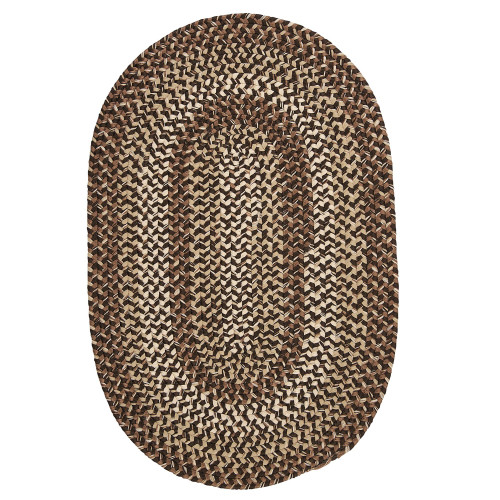 10' x 14' Brown and Beige Handcrafted Oval Outdoor Area Throw Rug
