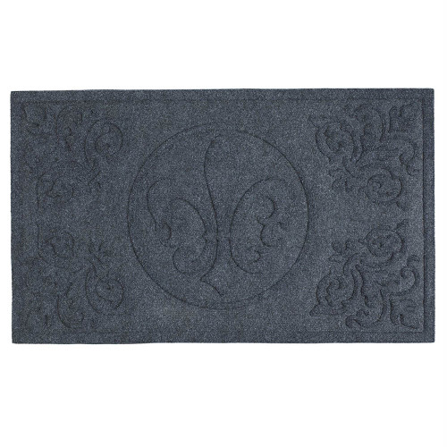 30" Gray with "Fleur De Lis" Pattern Doormat