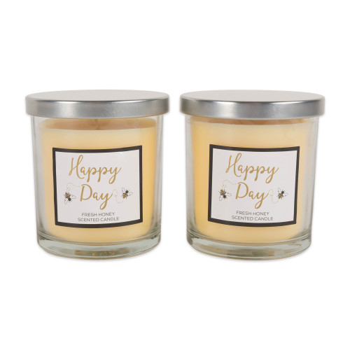 Set of 2 Honey Scent Single-Wick Candle 3.5"