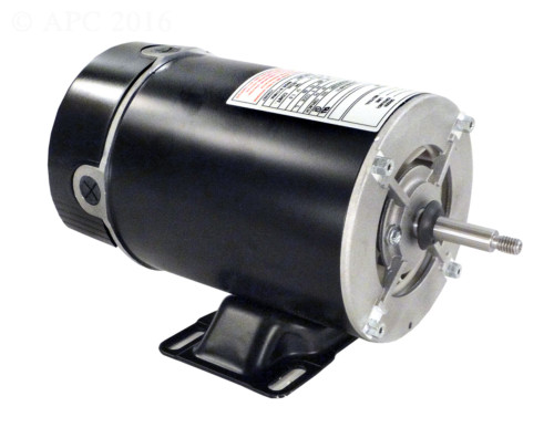 Upgrade Your Pool with a 2 HP Black and Silver Single Speed Round Flange Pool Motor - Auto Overload Protection, Stainless Steel Shaft