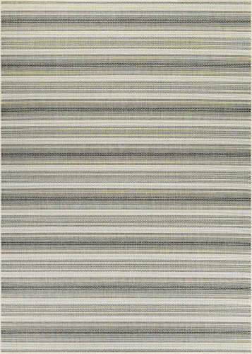 7.5' x 10.75' Beige and Ivory Striped Rectangular Outdoor Area Throw Rug