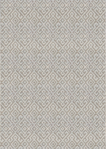 Pavers Geometric Rectangular Ivory and Gray Outdoor Area Throw Rug 2' x 3.5'