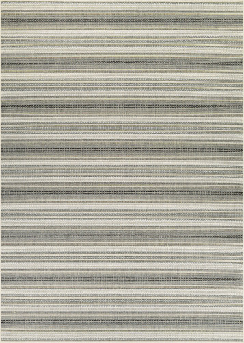 2' x 3.5' Beige and Ivory Striped Rectangular Outdoor Area Throw Rug