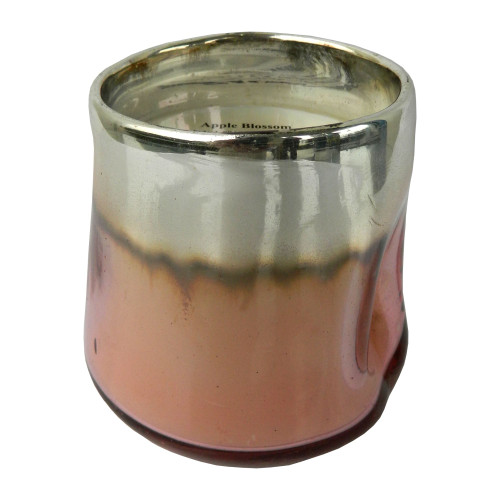 4.25" Pink and Silver Ombre Apple Blossom Scented Soy Wax Votive Candle