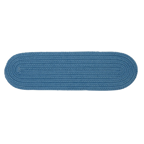 Set of 13 Periwinkle Blue Handmade Braided Stair Tread Rug 28"