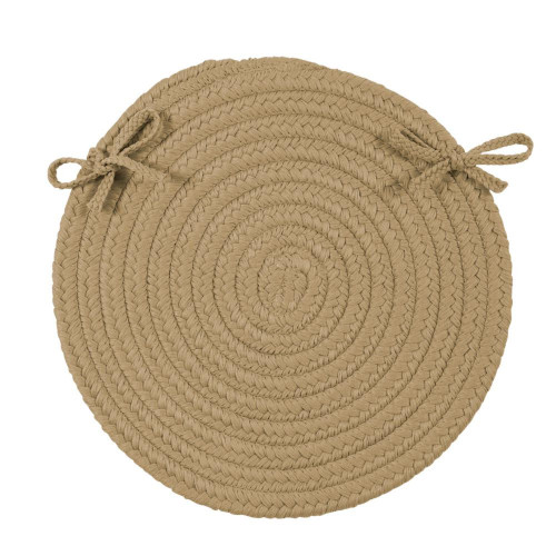 11' Tortilla Brown Handcrafted Braided Round Area Throw Rug