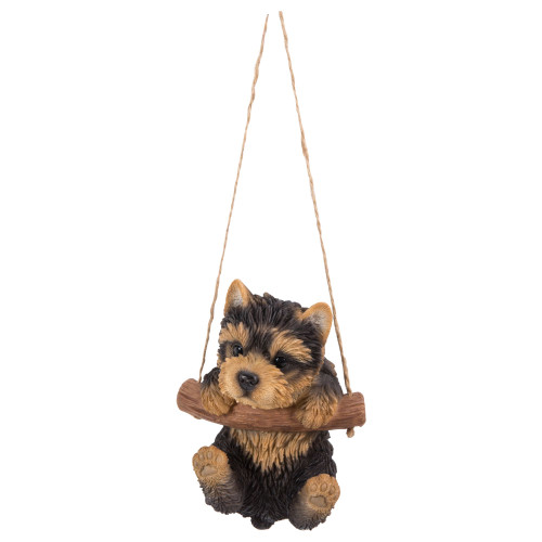 5.5" Yorkshire Terrier Puppy Hanging Outdoor Garden Statue