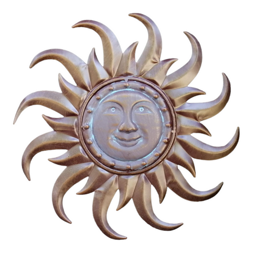 15.75" Sun Face Outdoor Wall Art Decorative