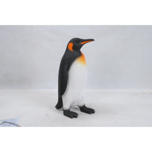 Elegant 17.75" Black and Orange King Penguin Statue Figurine - Atlantic Charm