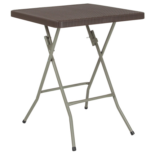 Cozy and Functional 29" Brown Square Contemporary Outdoor Patio Folding Table