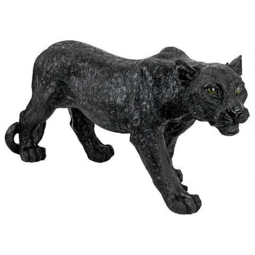 33.5" Large Black Panther Hand-Painted Outdoor Garden Statue
