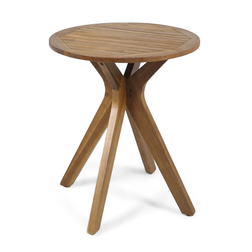30" Brown Contemporary Round Outdoor Bistro Table: Functional and Stylish Addition to Your Patio