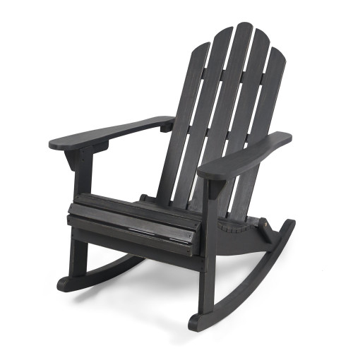 Elevate Your Patio Decor with the 36" Gray Outdoor Furniture Patio Adirondack Rocking Chair