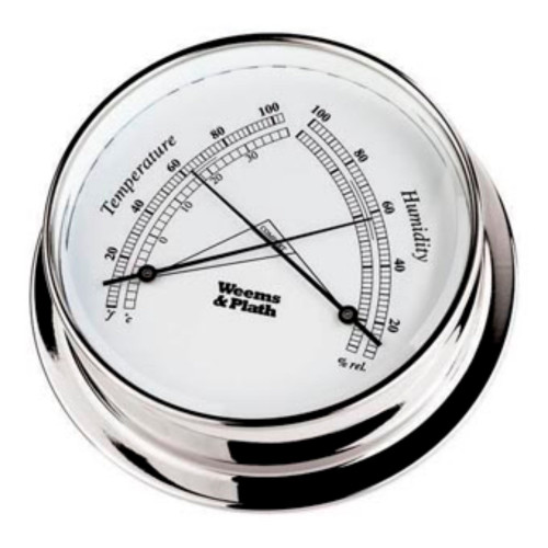 6" Silver and White Adjustable Weatherproof Round Comfortmeter
