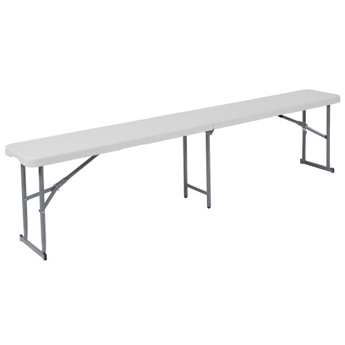 71'' White and Gray Contemporary Bi Fold Bench with Carrying Handle