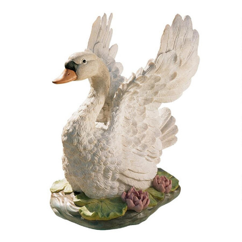 23" The Majesty of Swan Lake Outdoor Garden Statue
