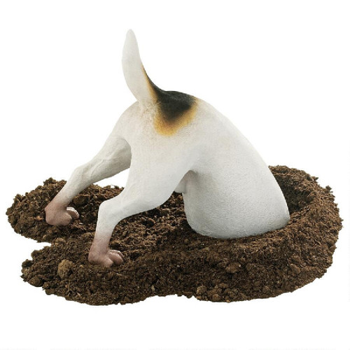 12" Dog Terrier Digging Animal Outdoor Statue
