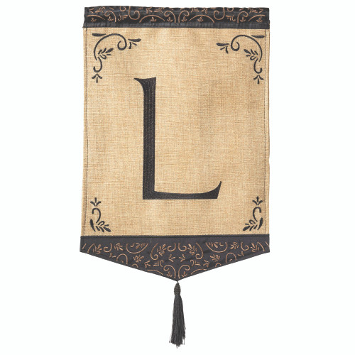 Brown and Beige Monogram L Outdoor Garden Flag 18" x 13"