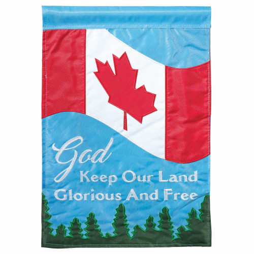 God Keep Our Land Free Canadian Garden Flag 18" x 13"