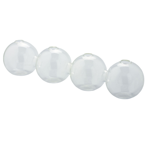 3" Clear Solid Hand Blown Glass Candle Holder