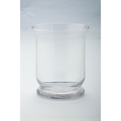 8" Cylindrical Fluted Hand Blown Glass Pillar Candle Holder