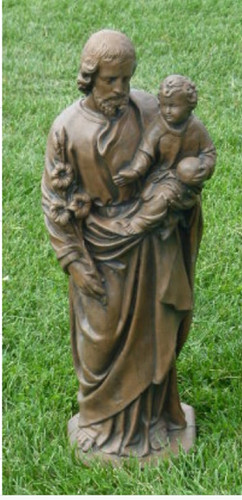 25" Moss St. Joseph Outdoor Patio Statue - Embrace Tranquility in Your Exterior
