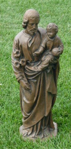 25" St. Joseph Outdoor Patio Statue - Olive Finish - Inspire Serenity in Your Outdoor Space