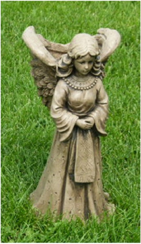 18" Angel with Basket Outdoor Garden Statue Decoration - Mocha Serenity