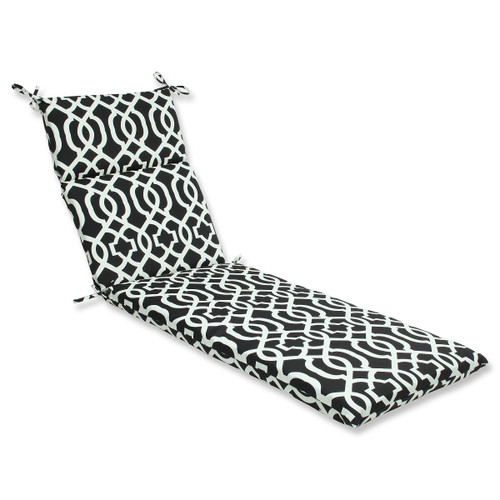 Geometric Outdoor Patio Chaise Lounge Cushion - 72.5" - Black and White