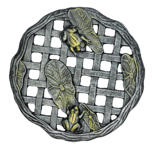 Aluminum Hand Cast Stepping Stone Frog | 12" | Add Style and Charm to Your Garden