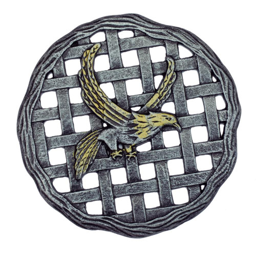 Round Eagle Shaped Stepping Stone | 12" Aluminum | Enhance Your Outdoor Space
