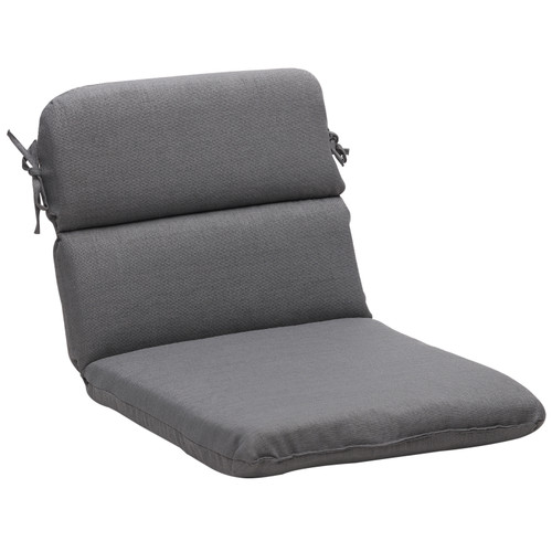 40.5" Eco-Friendly Rounded Outdoor Chair Cushion - Solid Gray