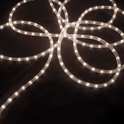 Commercial Length Incandescent Christmas Rope Lights - 100' - White Wire